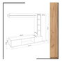 Hanah Home Mueble de TV Roble y Blanco, Tablero de Partículas Recubierto de Melamina, Soporte TV 170cm, Armario 50cm, Estante 140cm